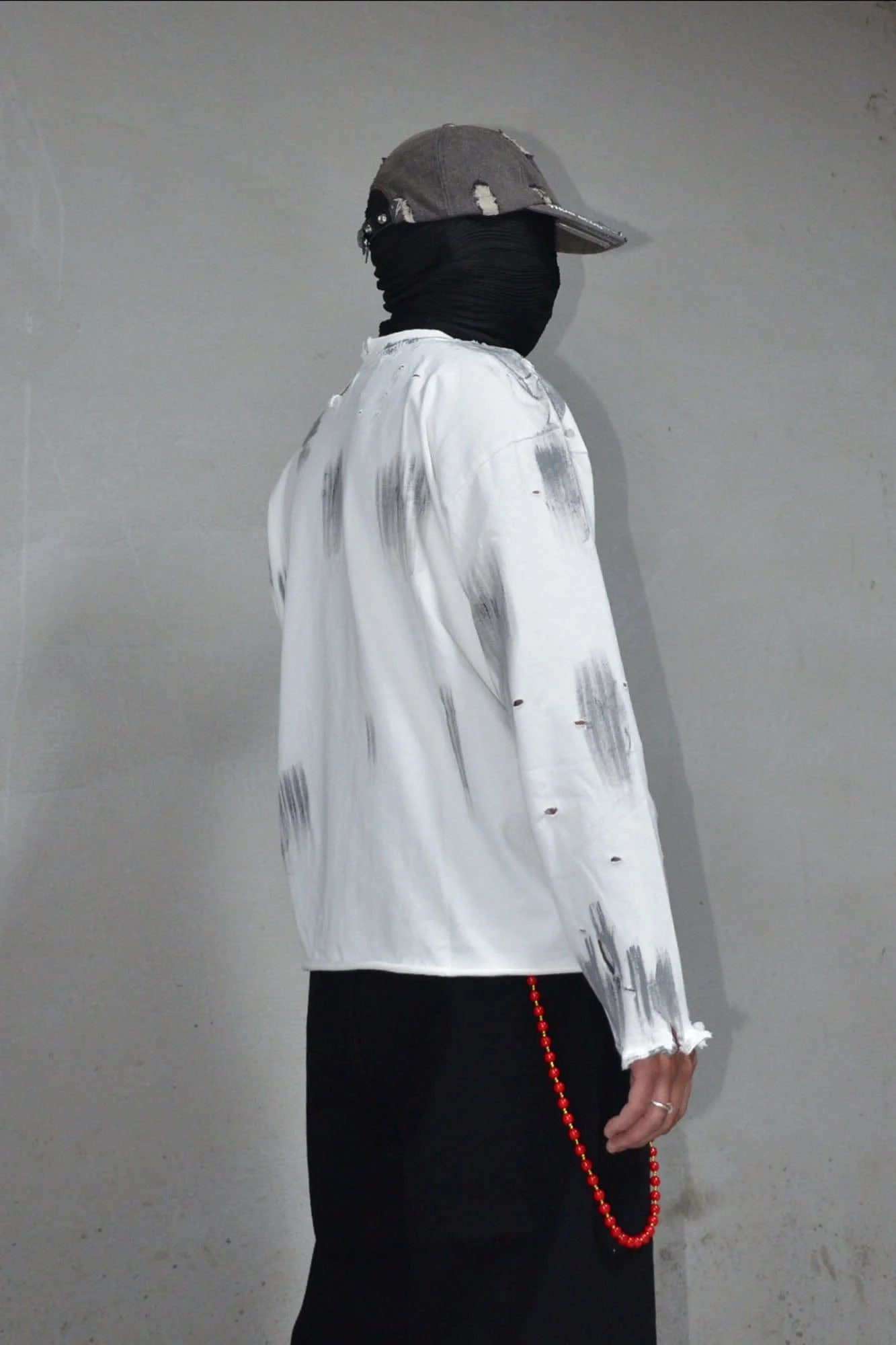LUUUCAM Fragmented Life Distressed Brushstroke Tee
