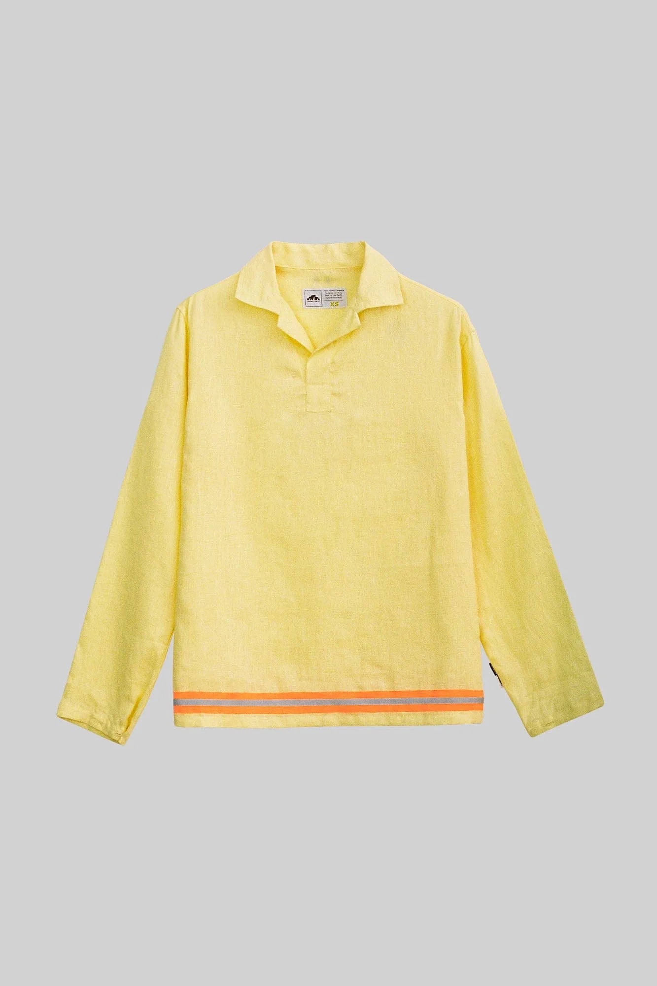 URBAN+FOREST Linen Reflective Trim Long-Sleeve Polo