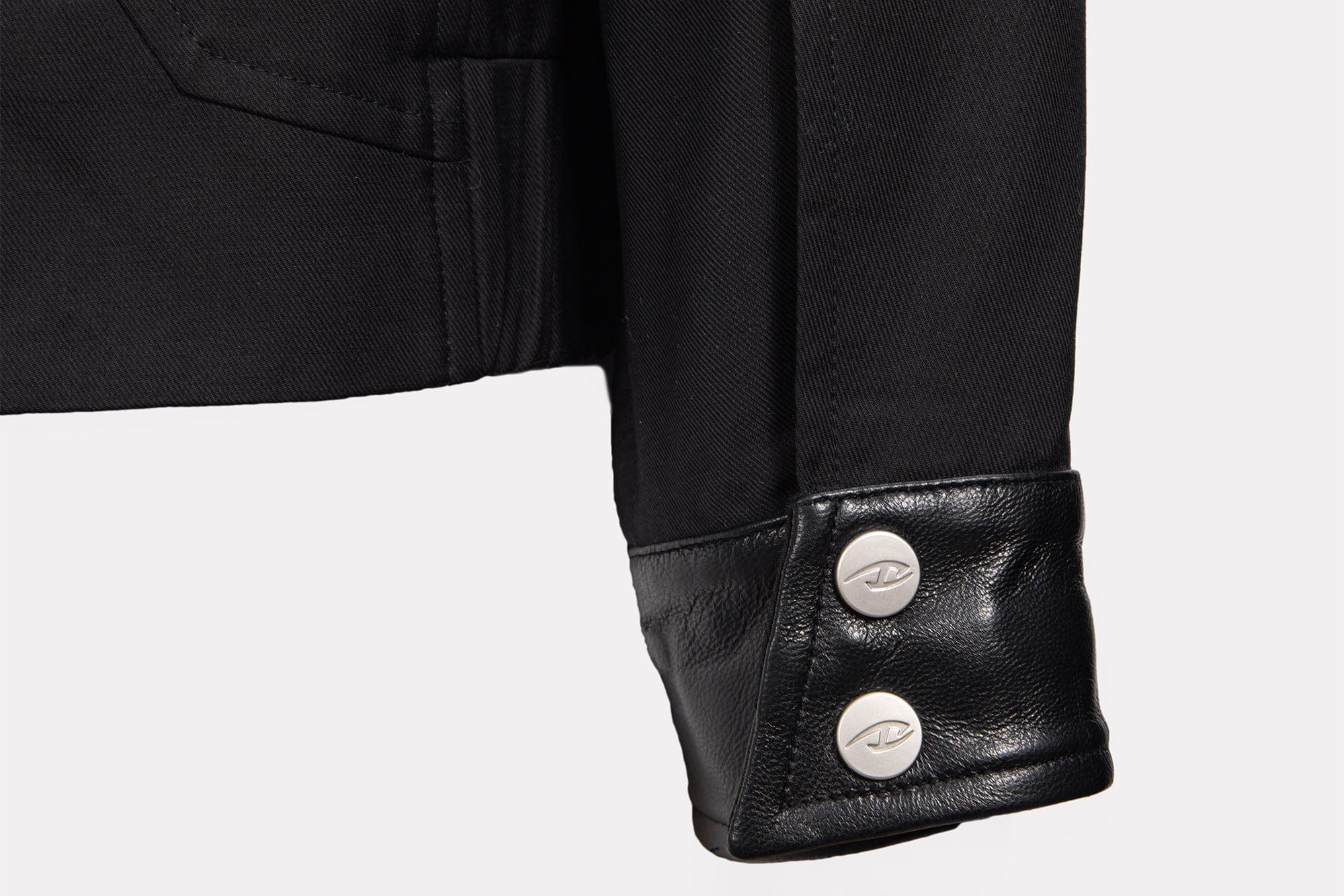 CATSSTAC Leather Panel Stand Collar Jacket