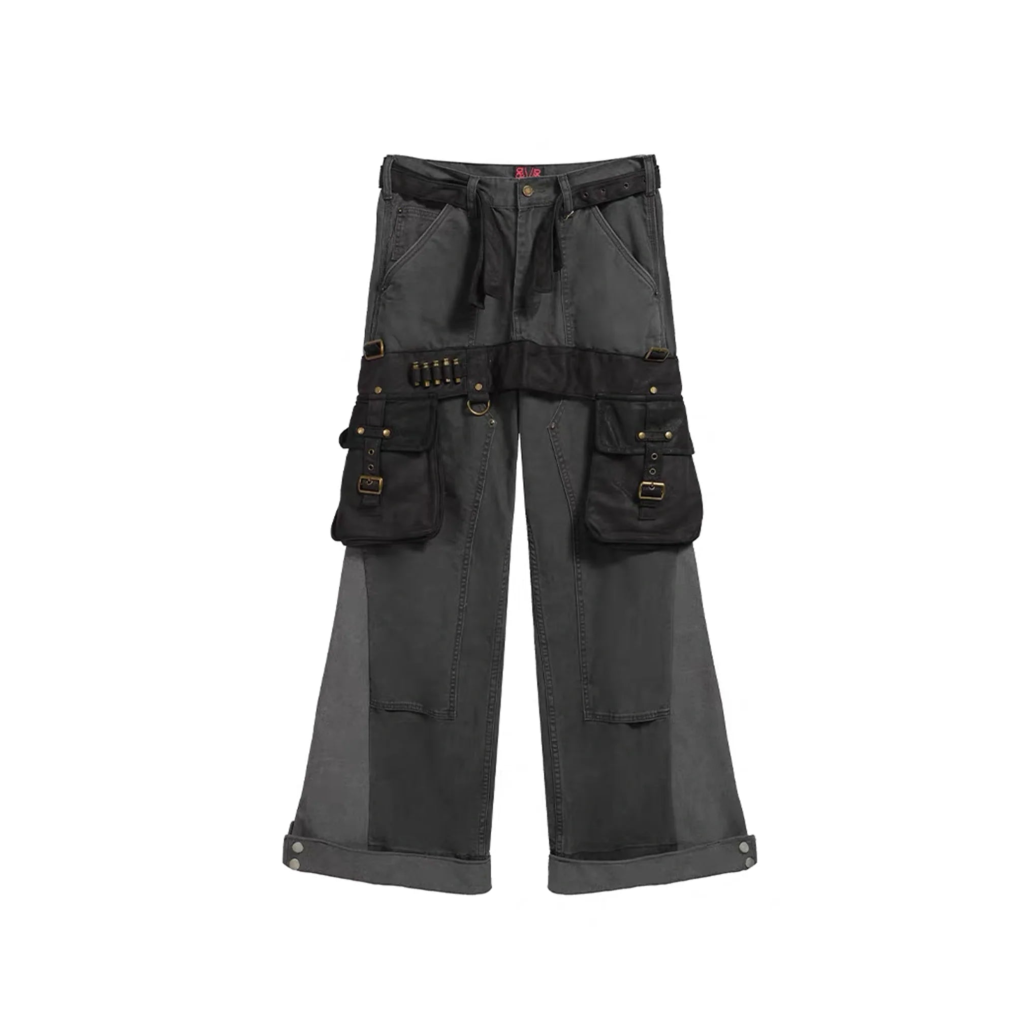NOTHINGNESS WORLD Strap-On Pouch Utility Wide-Leg Pants