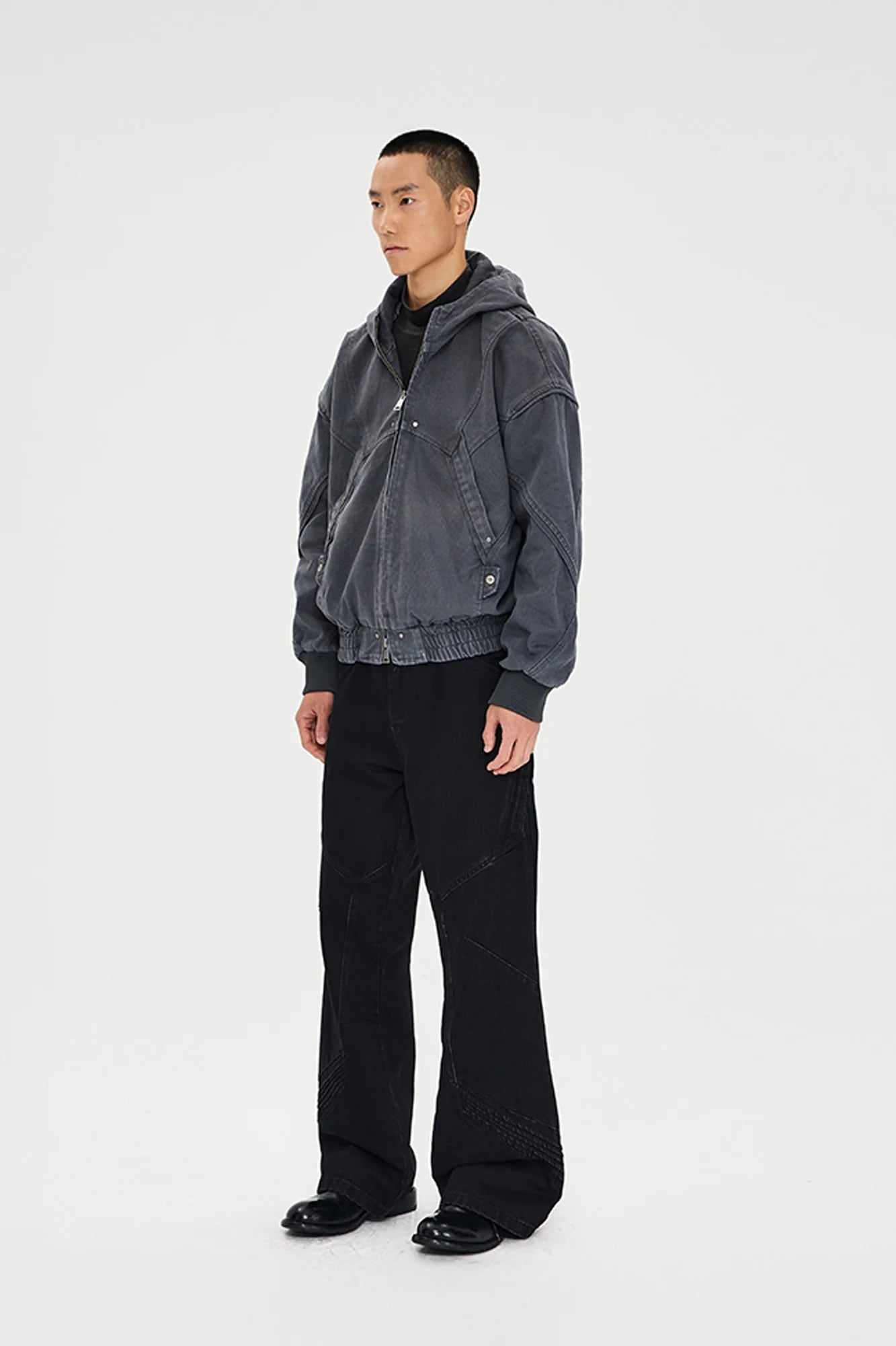 CATSSTAC Structured Panel Studded Hooded Jacket