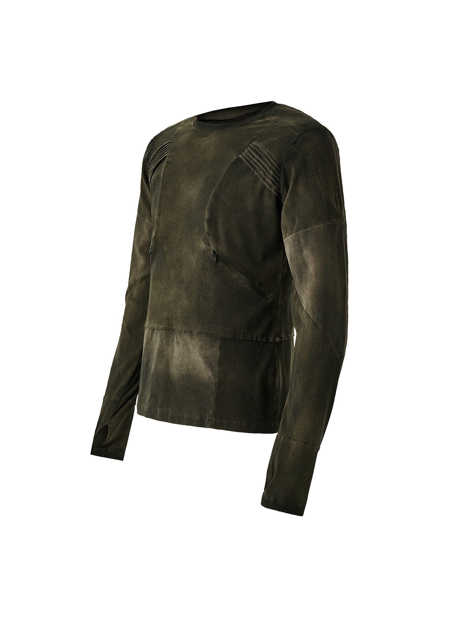 FLYERRER Washed Panelled Slim-Fit Long-Sleeve Tee