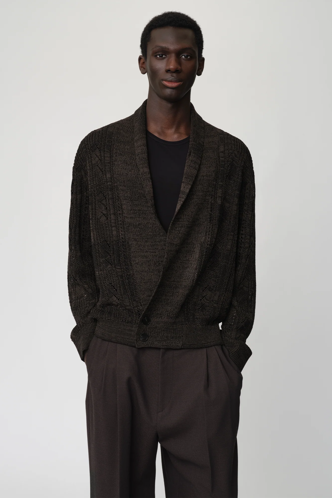 OPICLOTH Slouchy Open-Knit Cardigan
