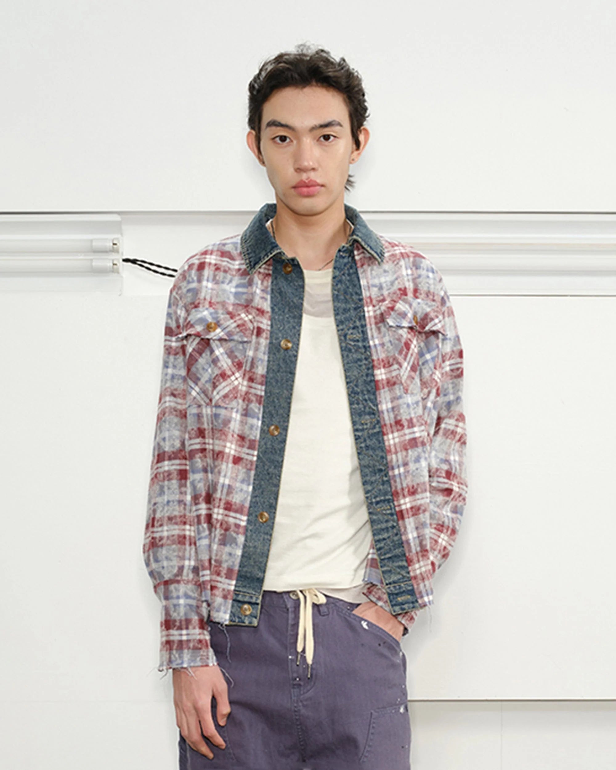 KREATE Denim Spliced  Macarons Jacket