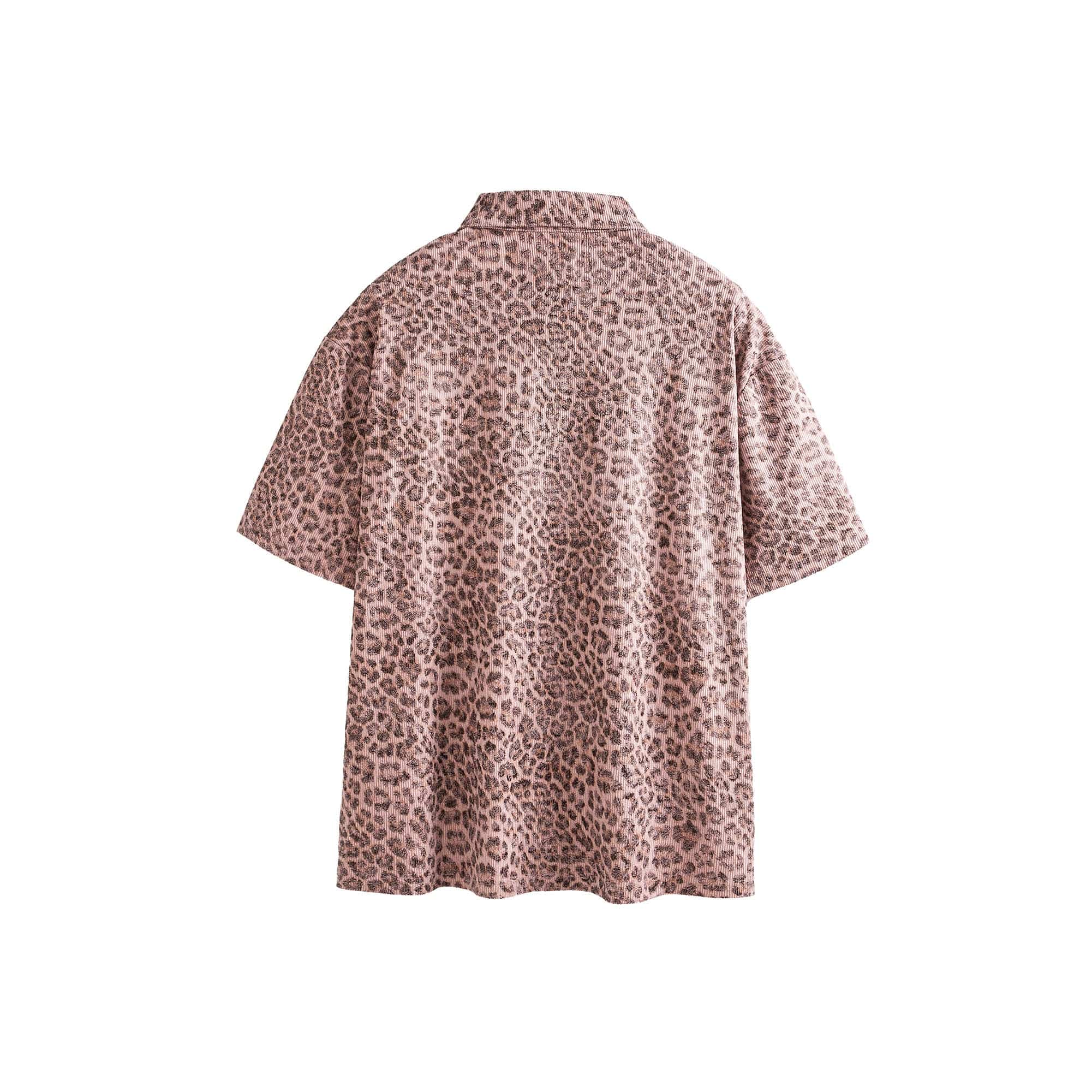 ME DA IGUAL Fuzzy Leopard Polo T-Shirt