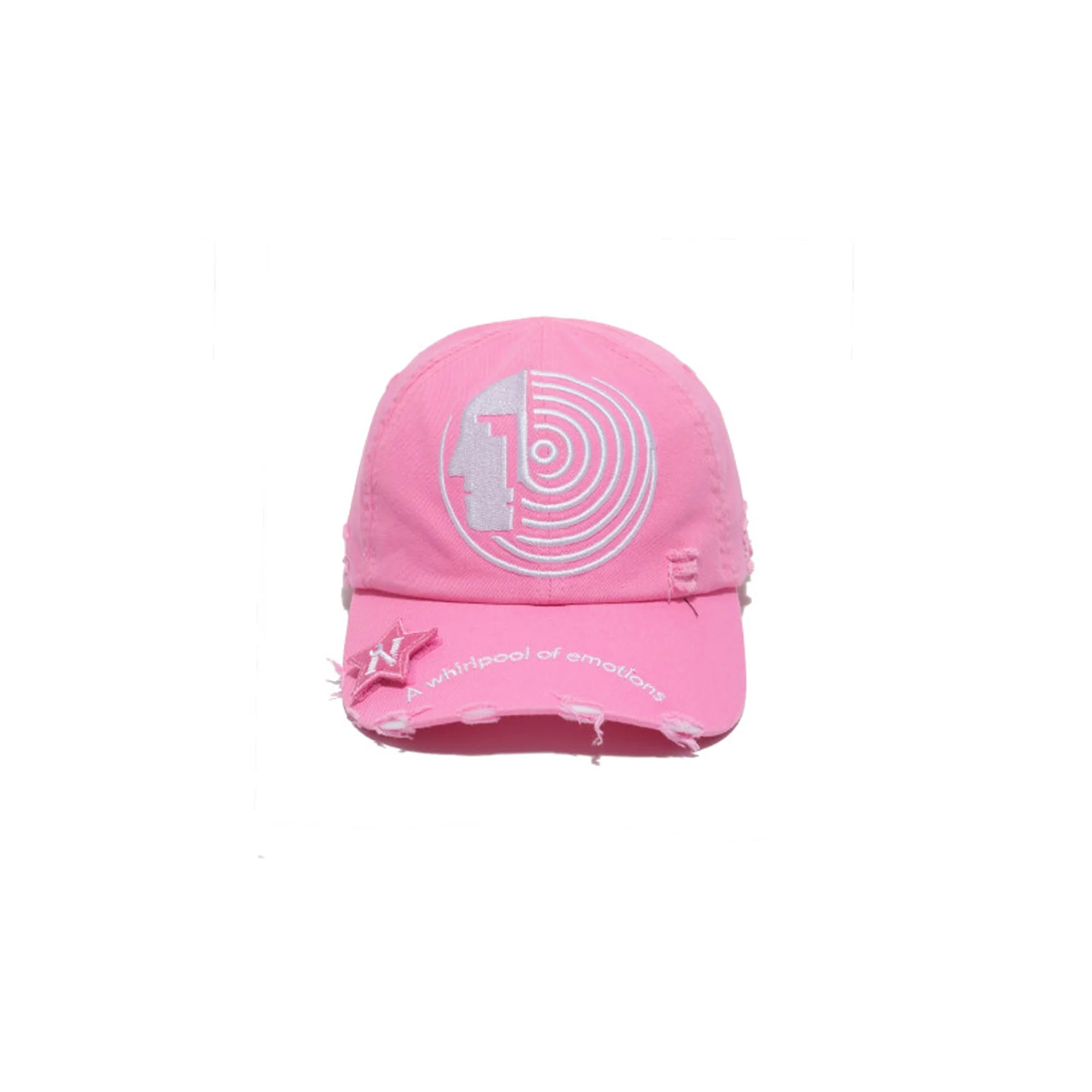 NOTHINGNESS WORLD Distressed Embroidered LOGO Dad Cap