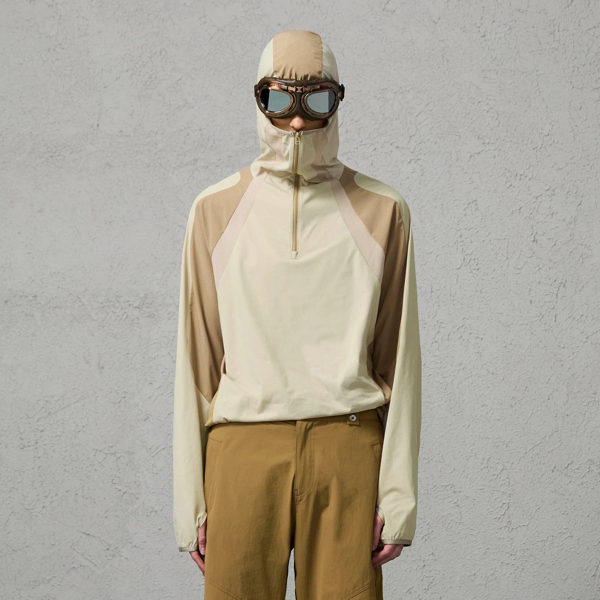 ORGANIC EMOTION Contrast Spliced Hooded Sorona Pullover Jacket