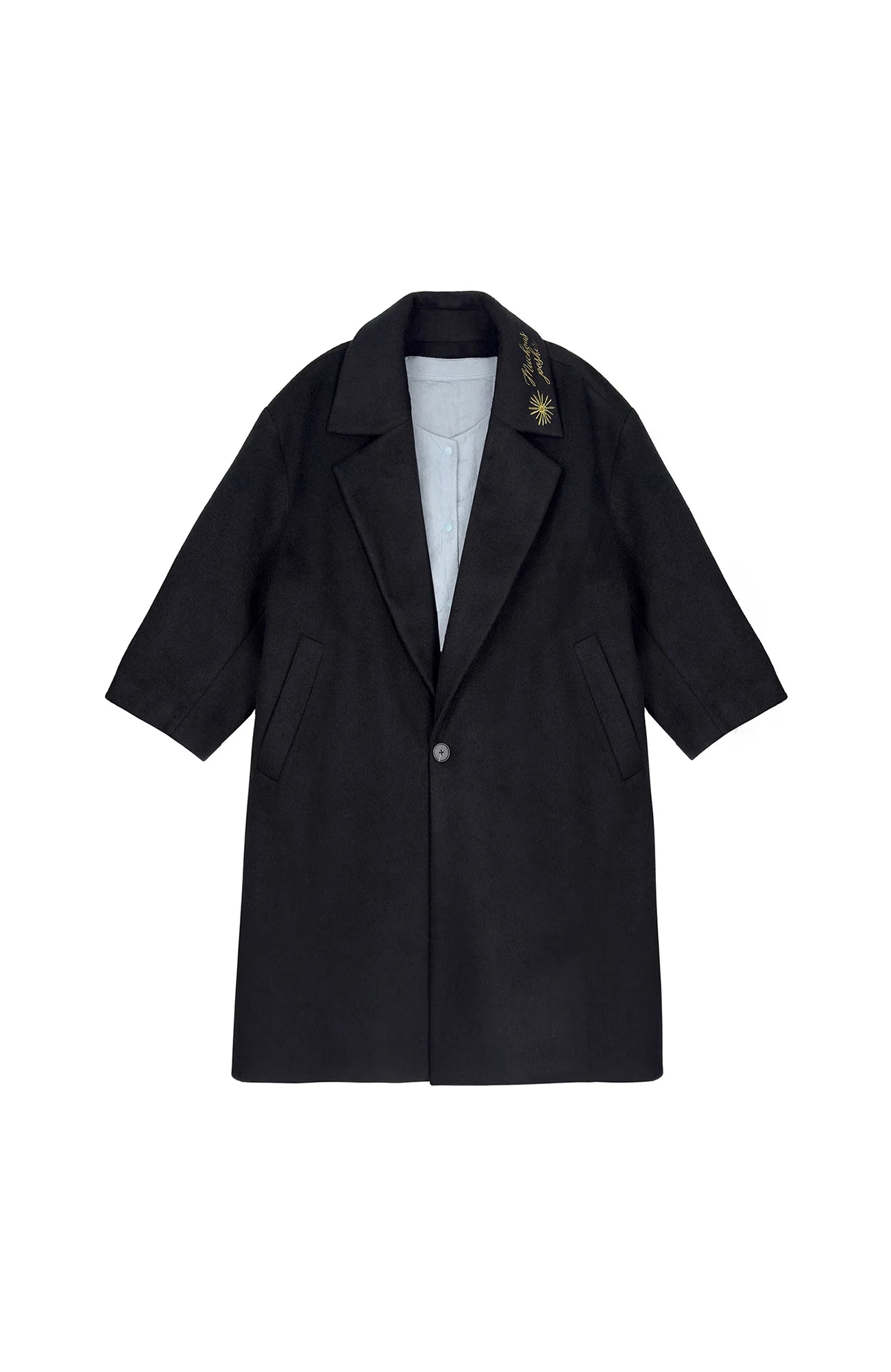 MIICHOUS Floral Embroidered Detachable Liner Overcoat