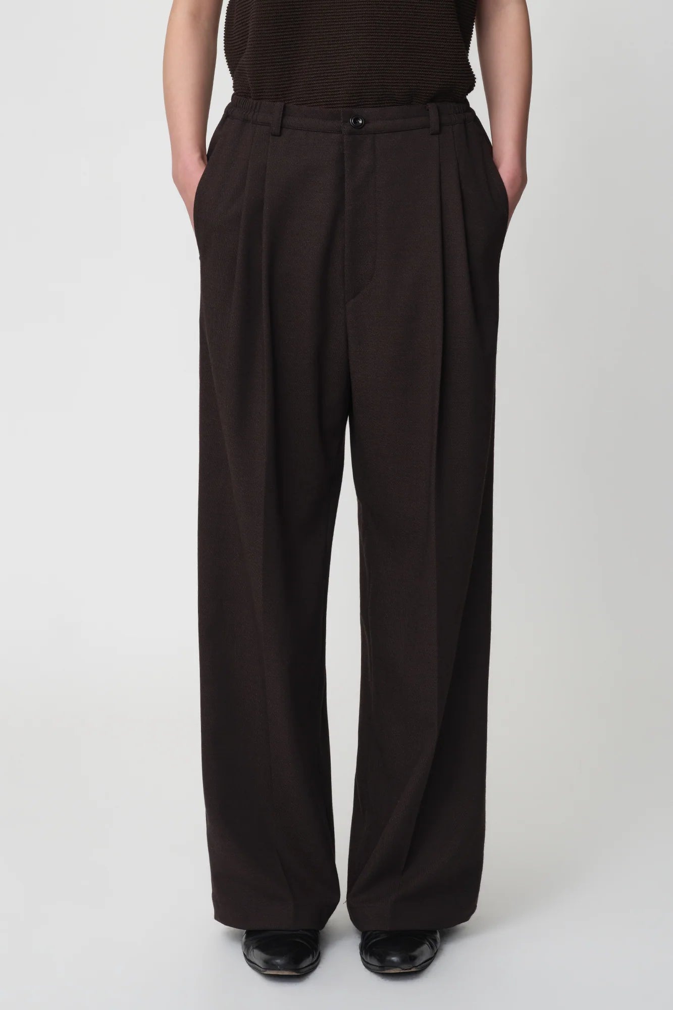 OPICLOTH Modern Pleats Wool-Blend Straight-Leg Pants
