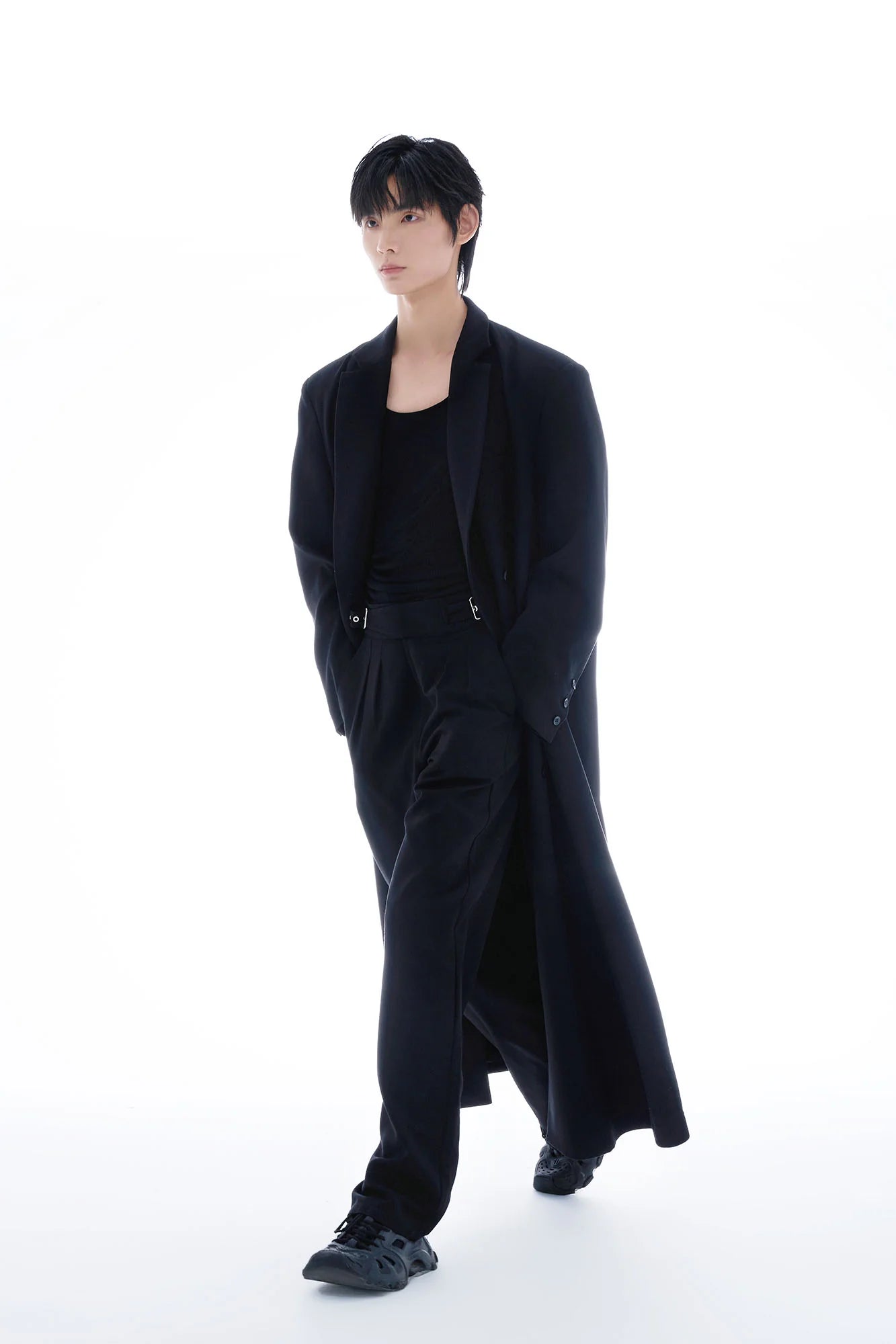 TUIMU Double-Breasted Maxi Trench Coat