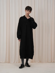 OUYANG WENJUN Half-Placket Oversized Sweater