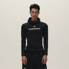 SAVAGEGROWTHWORLD Paranoia Graphic Balaclava Slim Hoodie