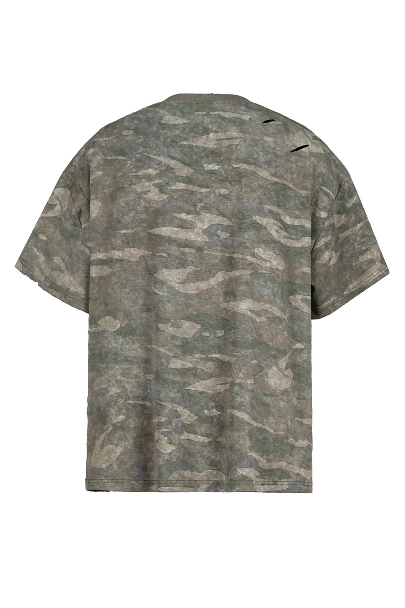 UNDERWATER Distressed Camo Oversized T-Shirt