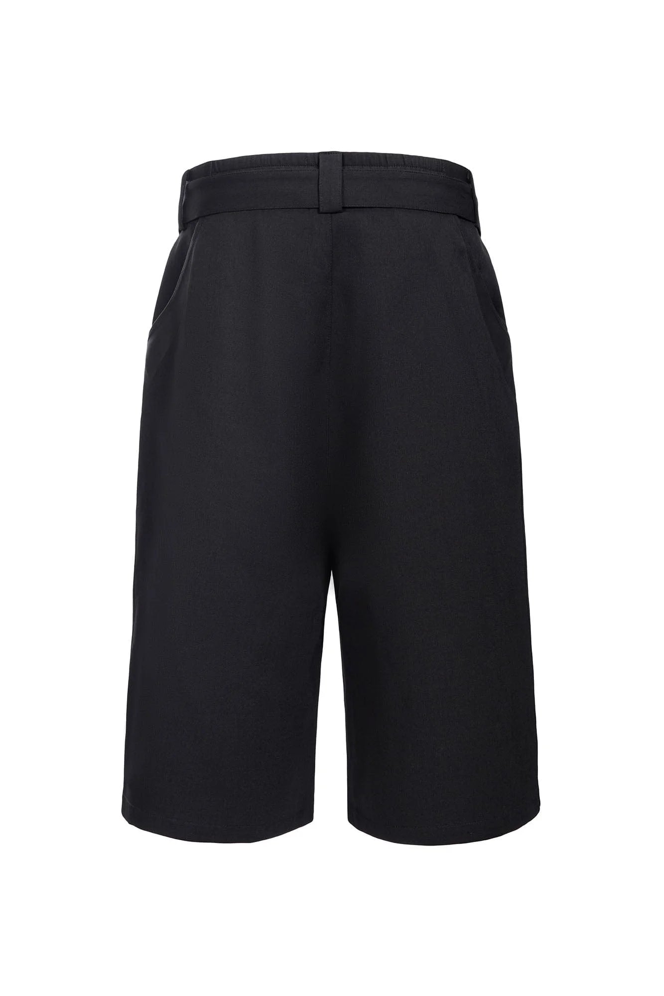 CATSSTAC Pleated Belted Wide-Leg Shorts