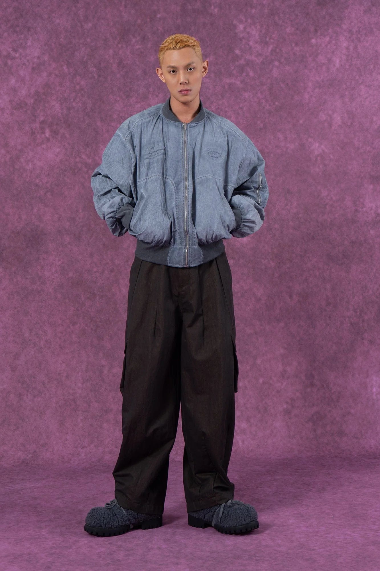 CLP Faded Crinkled Bomber Jacket