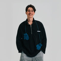 WIID Mitten-Chain Half-Zip Oversized Sweatshirt