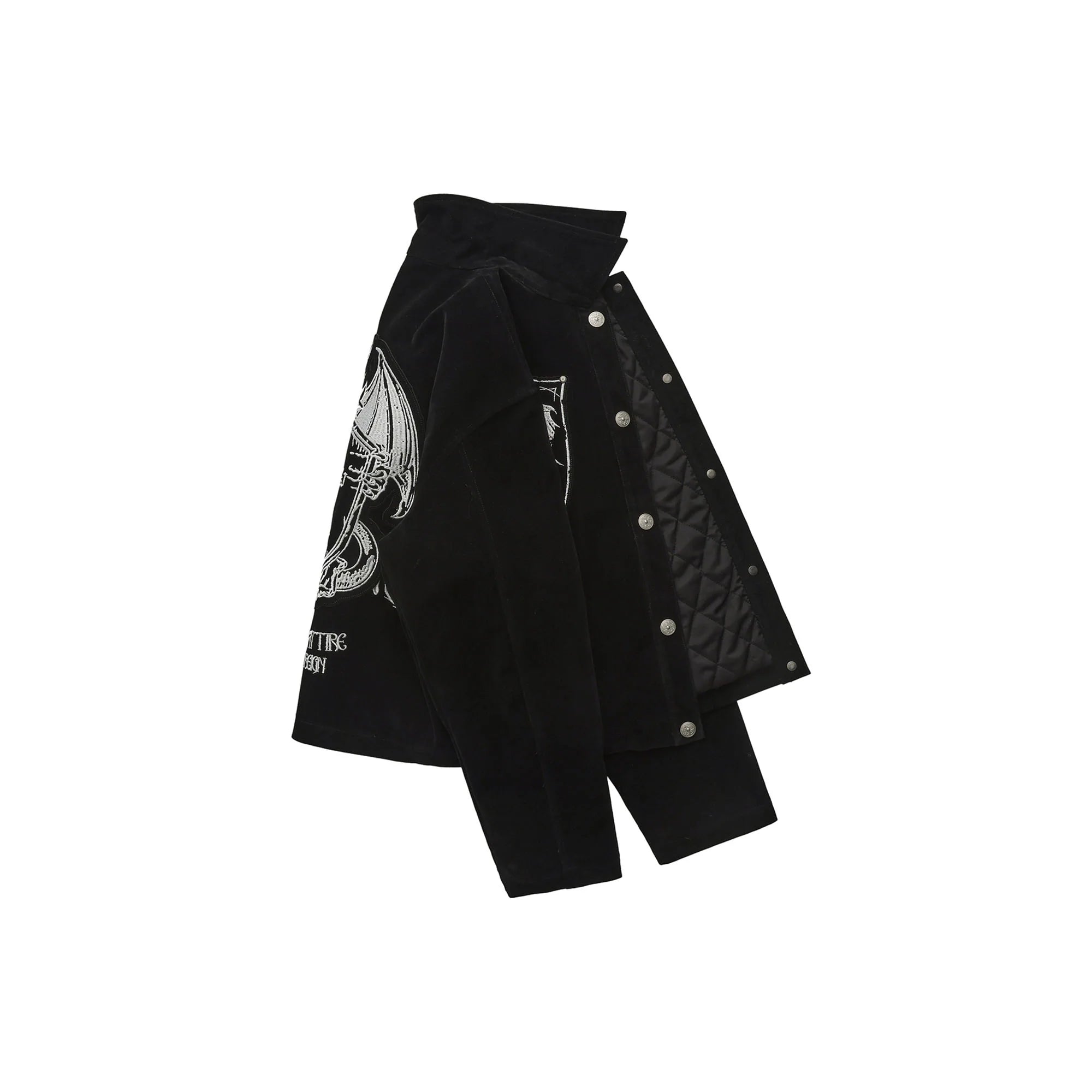 LUUUCAM Dragon Embroidered Suede Jacket