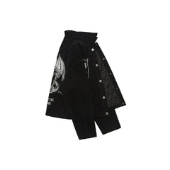 LUUUCAM Dragon Embroidered Suede Jacket