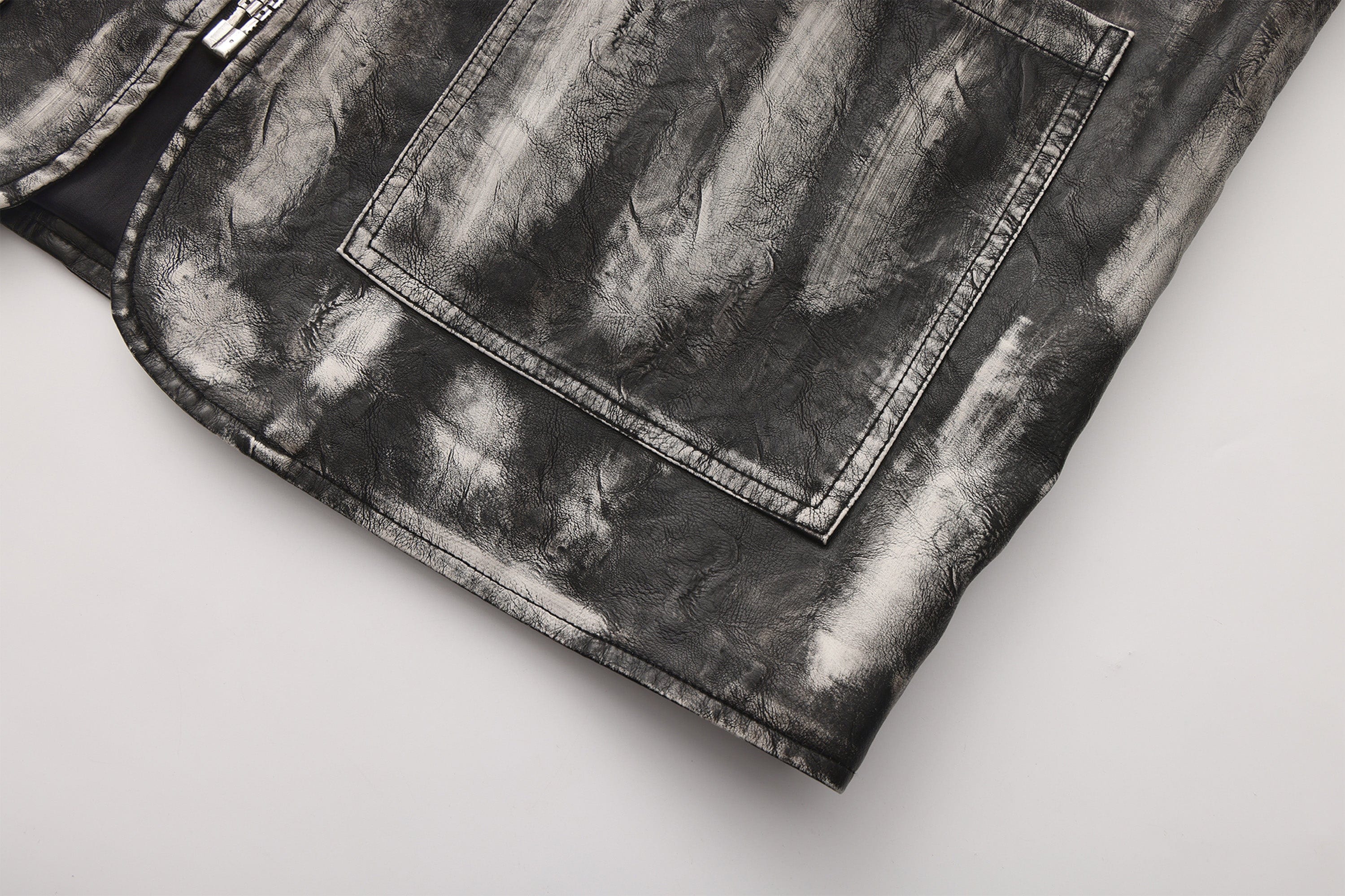 VANN VALRENCE Washed Grunge Paint Multi-Pocket Vest