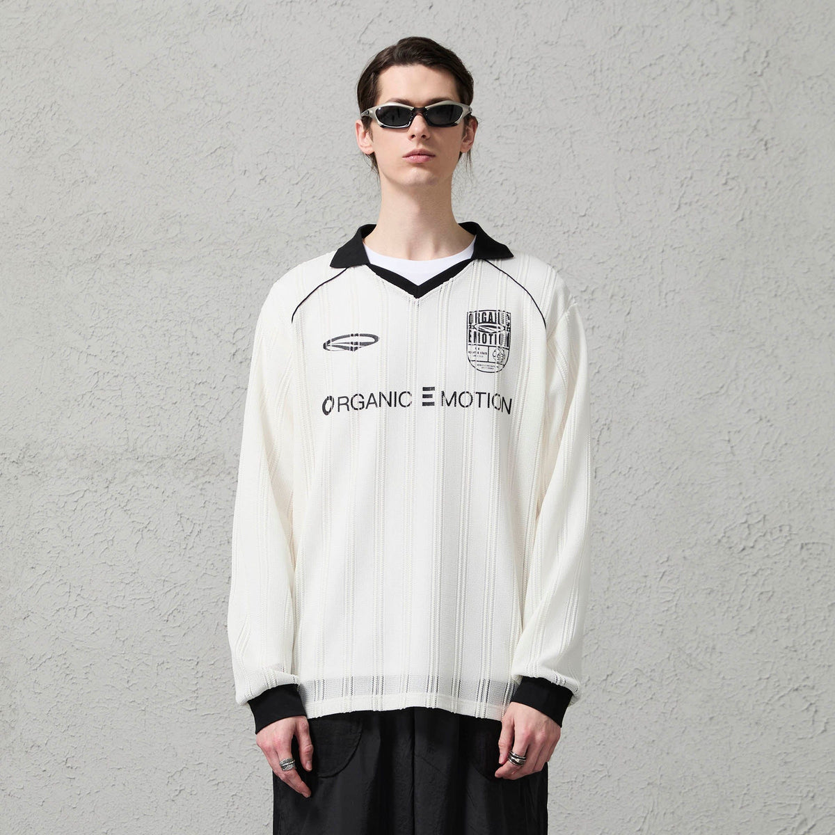 ORGANIC EMOTION Retro Sheer Striped Knit Raglan Jersey