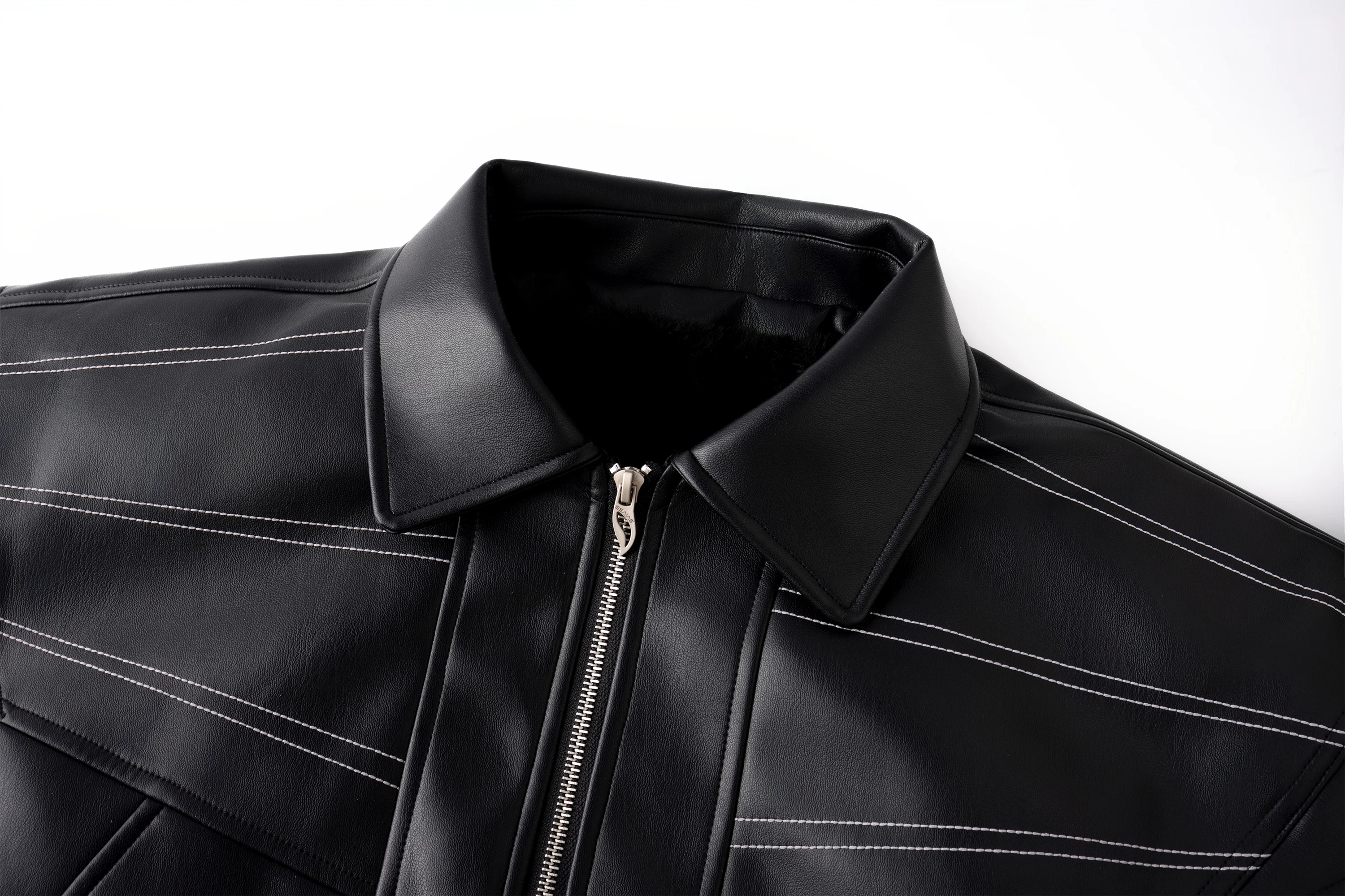 ESAIAS Deconstructed Stitch PU Jacket