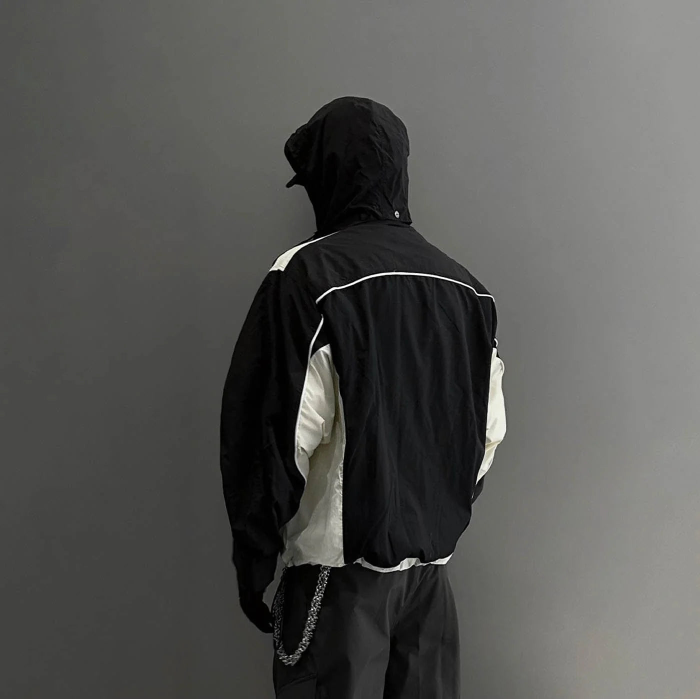 F2CE Deconstructed Detachable-Hood Color-Block Windbreaker