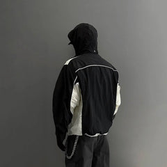 F2CE Deconstructed Detachable-Hood Color-Block Windbreaker