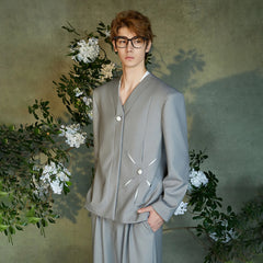 JIECHI Essential V-Neck Cut-Out Blazer