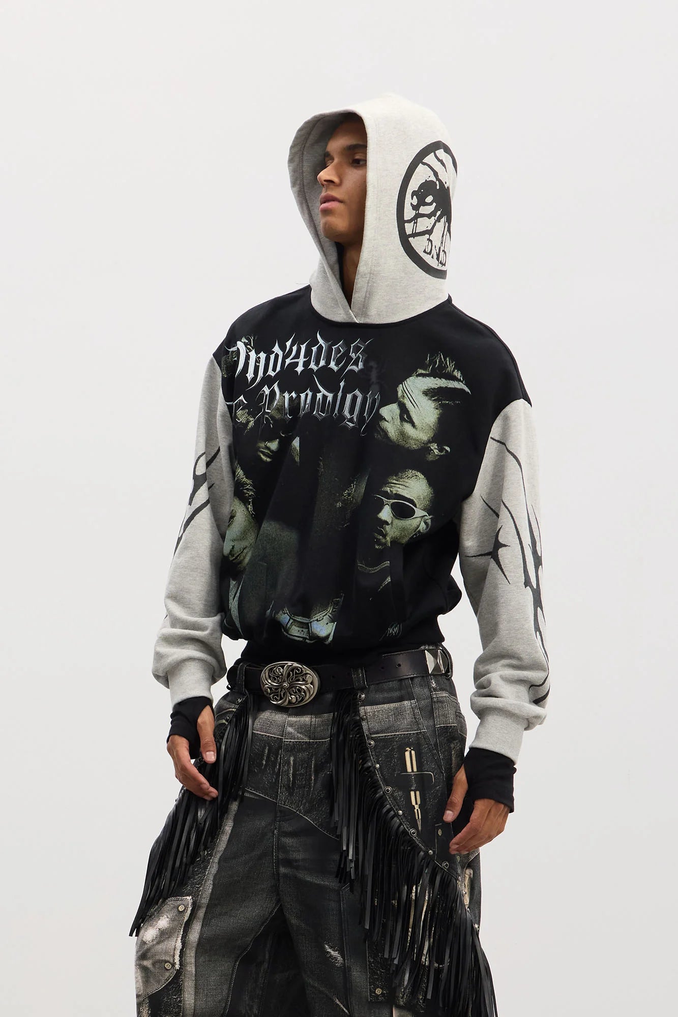 DND4DES Rockstar Full-Print Contrast Hoodie
