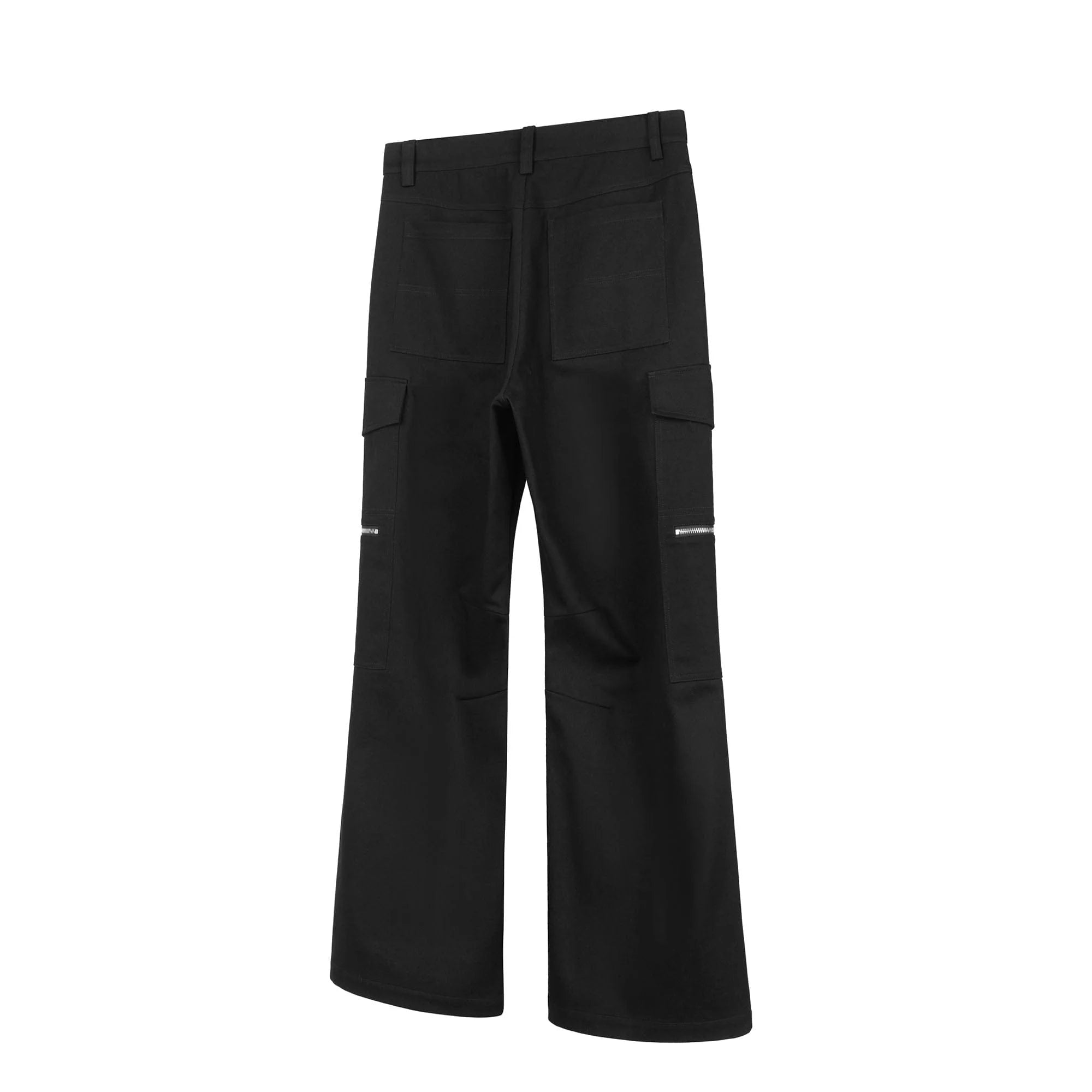 OKAYTHXBYE Muted Marble Multi-Pocket Panel Flared Cargo Pants