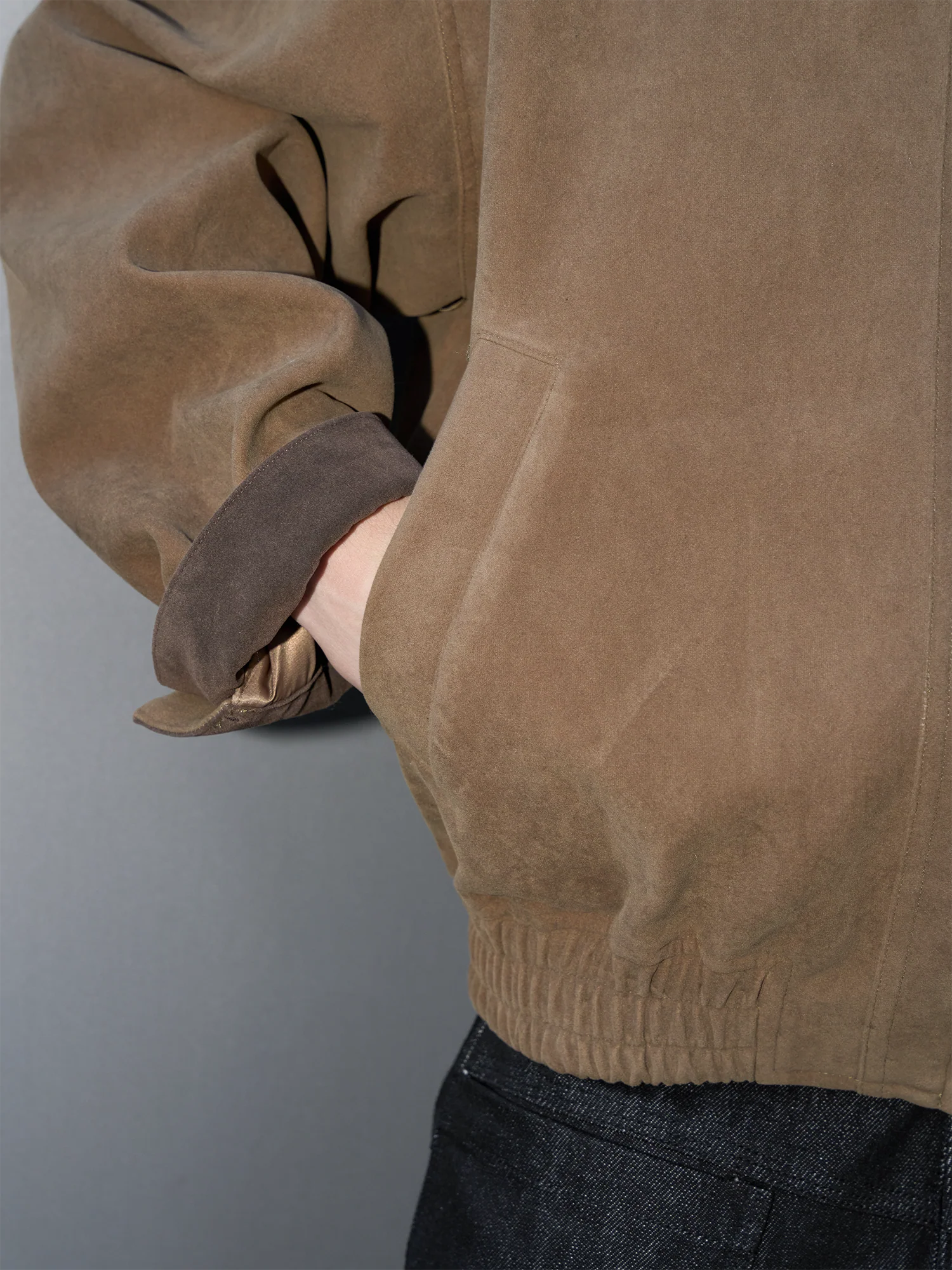 LABELROOM Paneled Faux-Suede Bomber Jacket