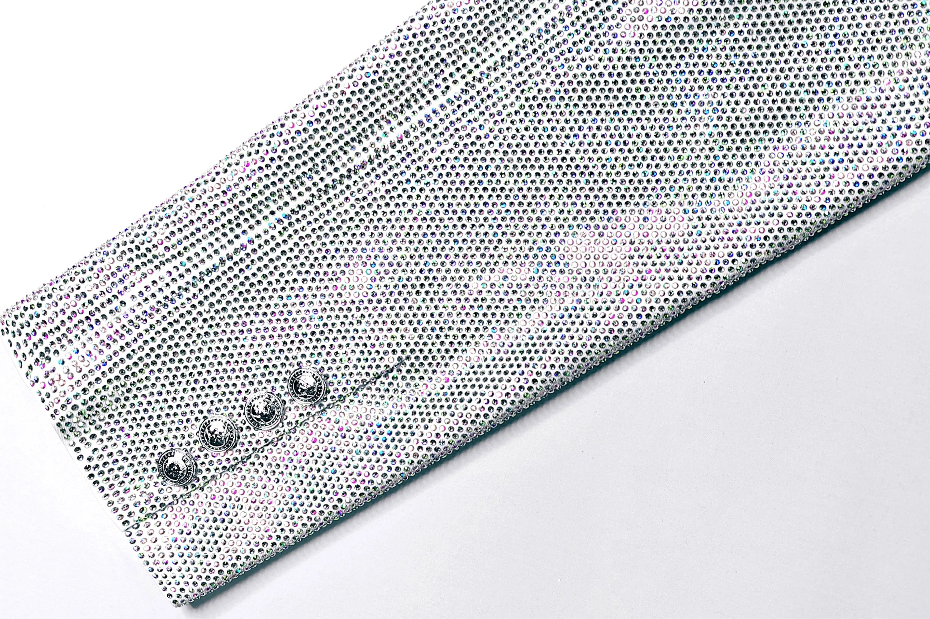FACEONLAB Iridescent Diamond Mandarin Collar Jacket