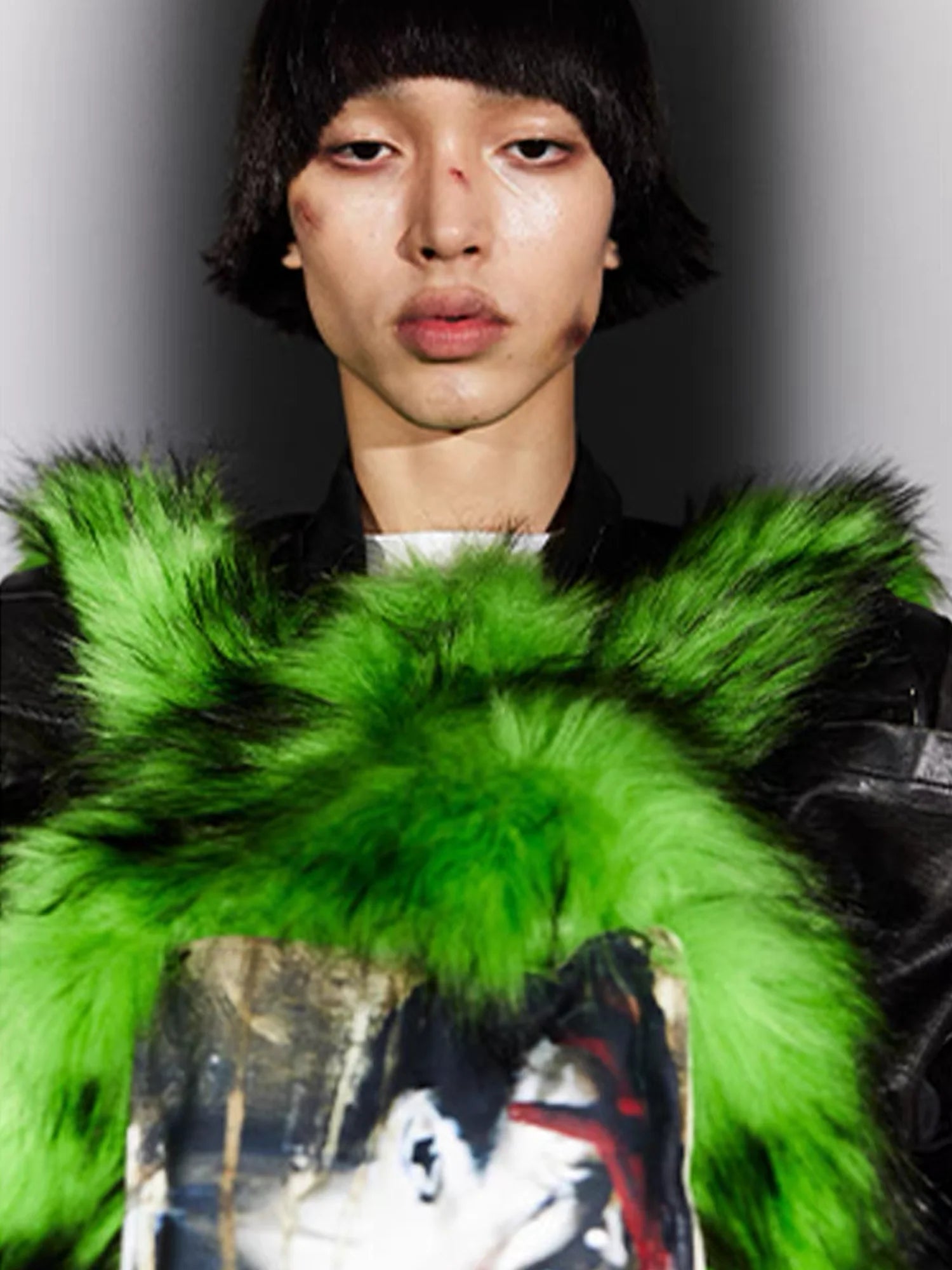 NOTHINGNESS WORLD Shaggy Faux Fur Graphic-Patch Backpack