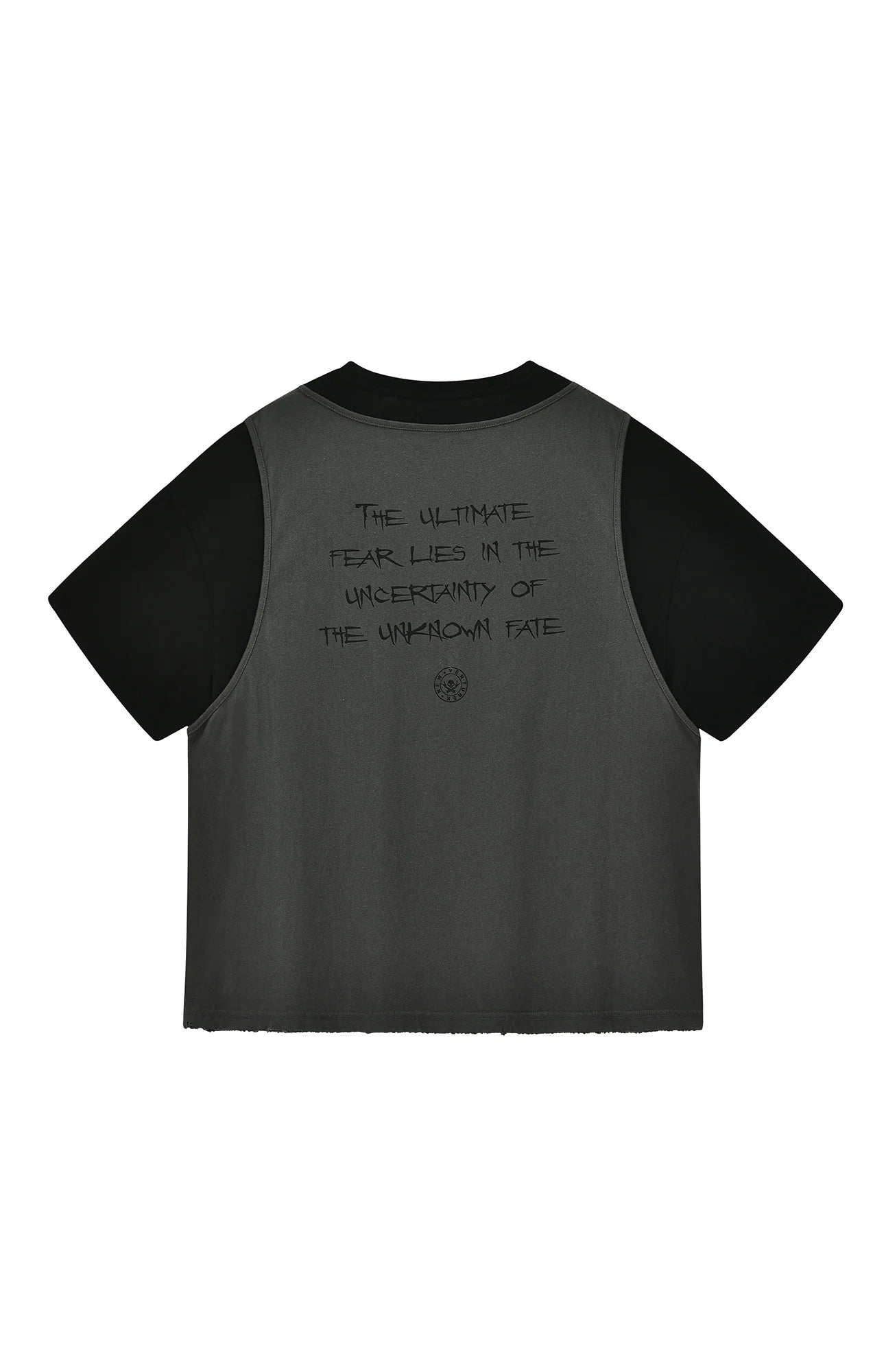 VENTUREK Washed Horror Graphic Layered Multi-Zip Tee