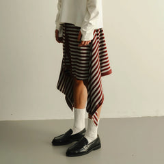 KADAKADA Sweater-Reworked Striped Knit Shorts