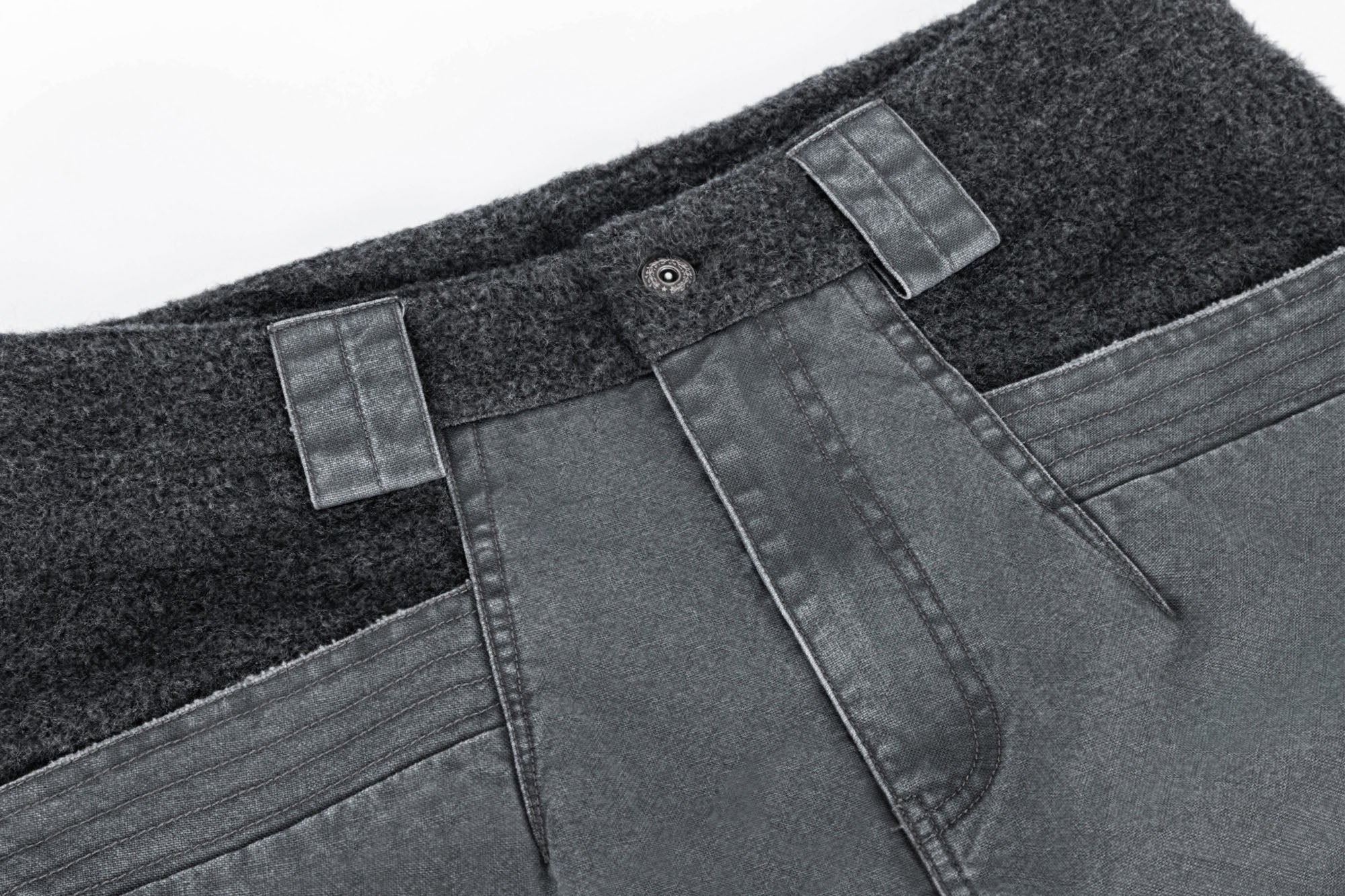 ESAIAS Claw Washed Panel Straight-Leg Pants