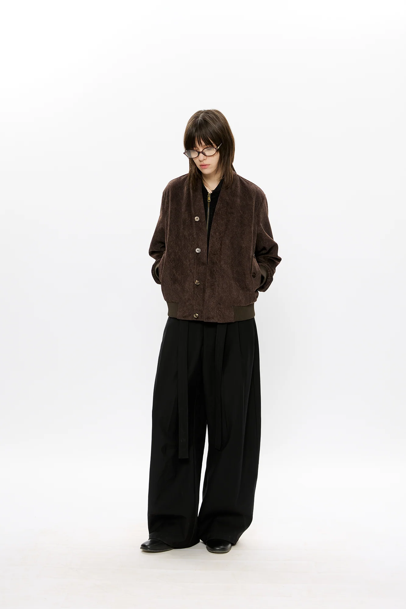 KREATE Faux Layered-Look V-Neck Jacket