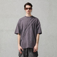ORGANIC EMOTION Scratch Spliced Washed T-Shirt