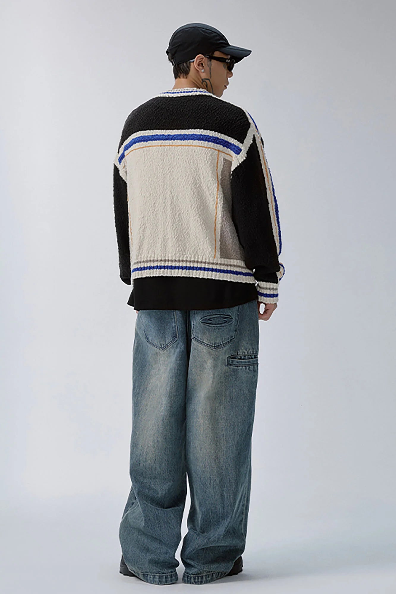 F2CE Double Waistband Washed Wide-Leg Jeans