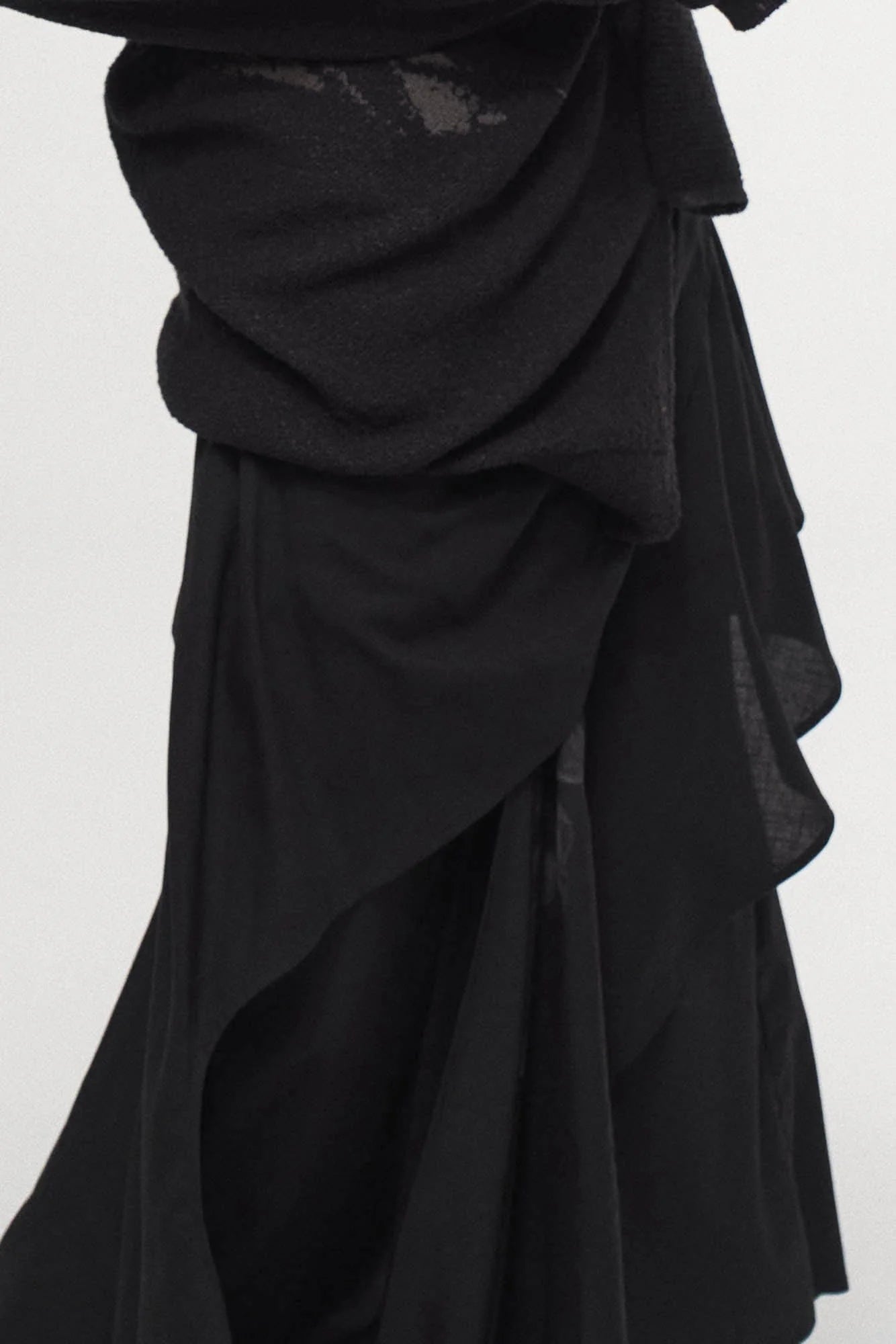 ILNya Nieternite Nifutur Asymmetrical Draped Layered Mulberry Silk Skirt