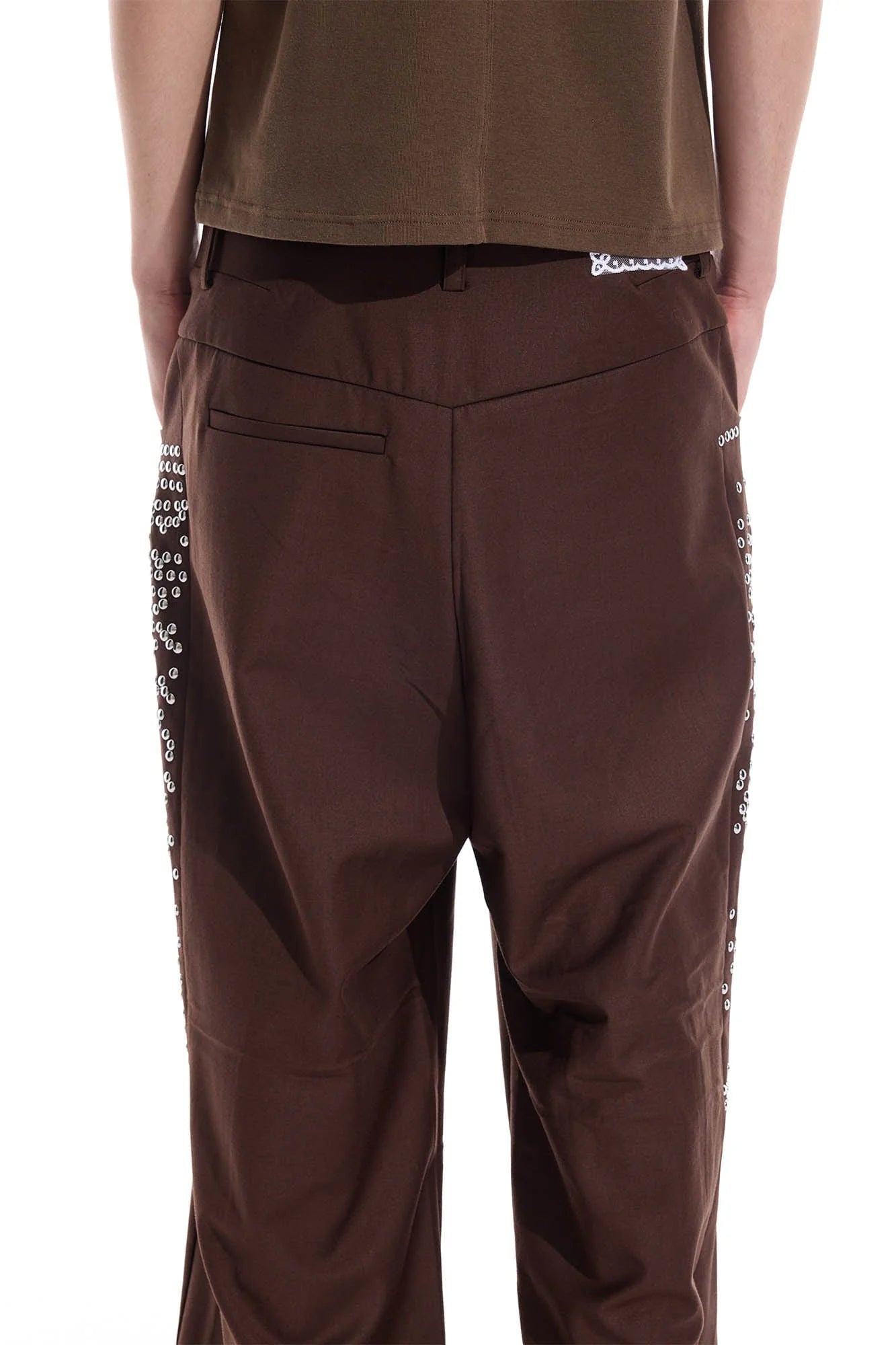 WHISTLEHUNTER Studded-Side Strap Straight-Leg Pants