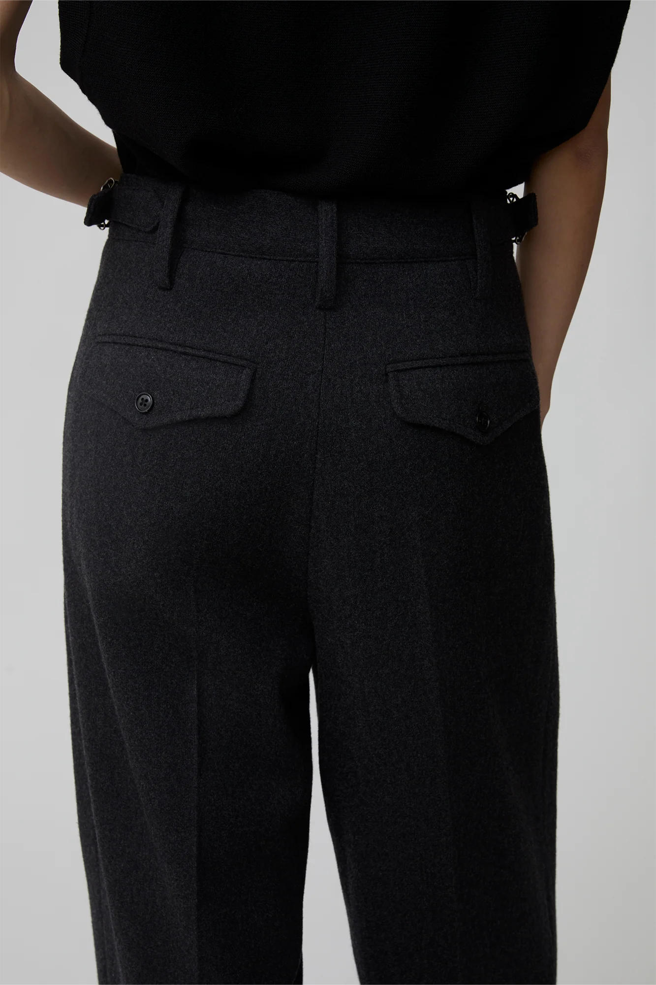 OPICLPOTH Wool-Blend Pleated Barrel Trousers