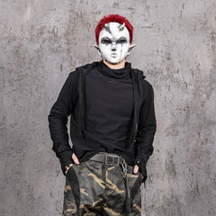 UNDERWATER Cross Embroidered High Neck Long-Sleeve Tee