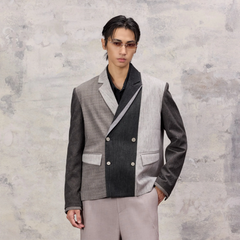 ALVNG AR ANTS Asymmetric Patch Double-Lapel Blazer