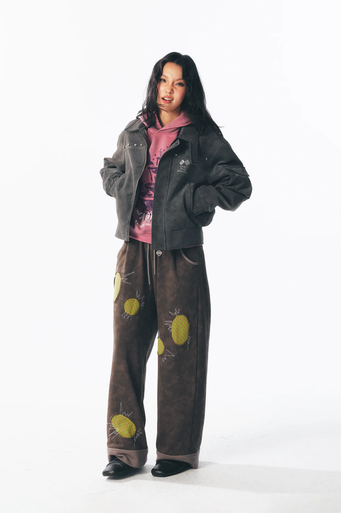 1997 POSTOFFICE Star Patch Studded Cropped Jacket