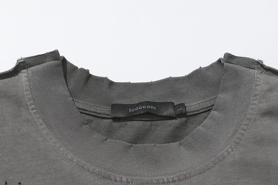 LUUUCAM A Mad Summer Night Dream Distressed Panel T-Shirt
