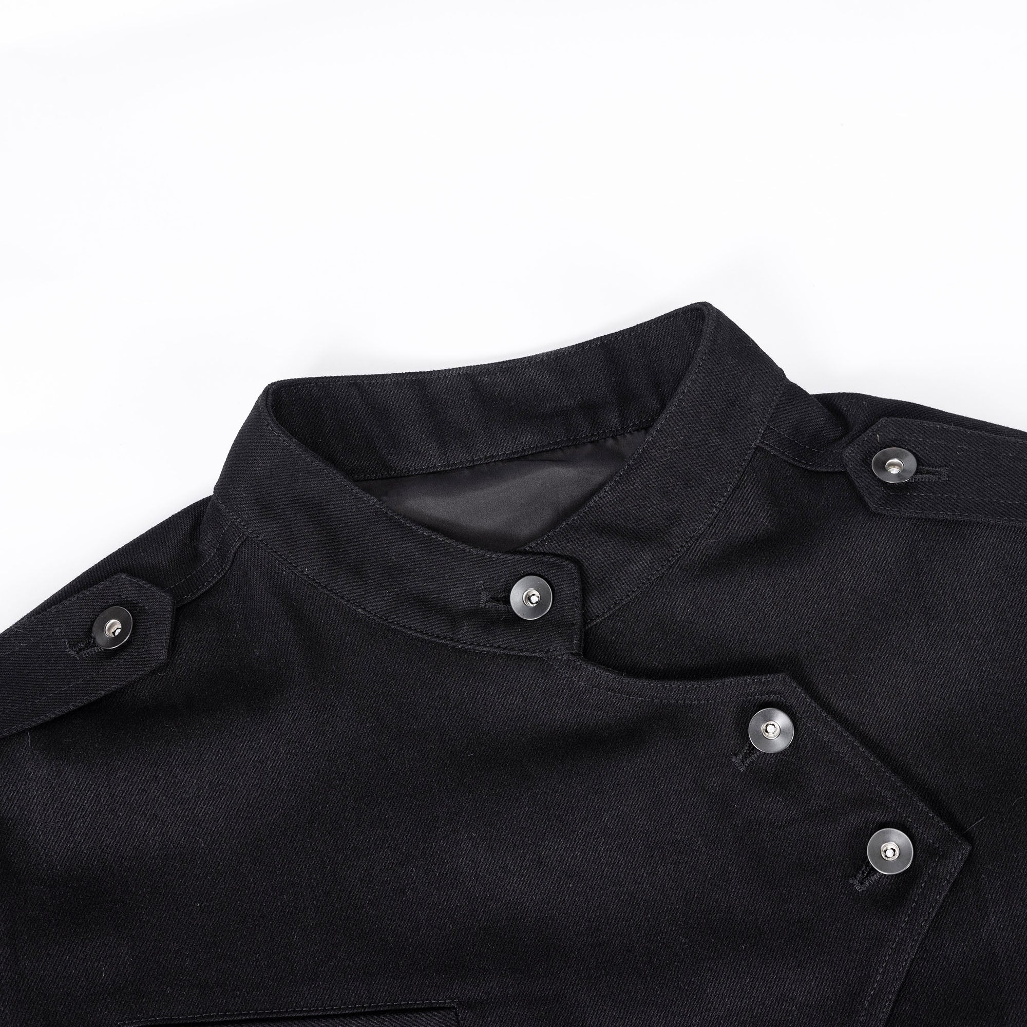 ESAIAS Asymmetric Stand-Collar Military Jacket