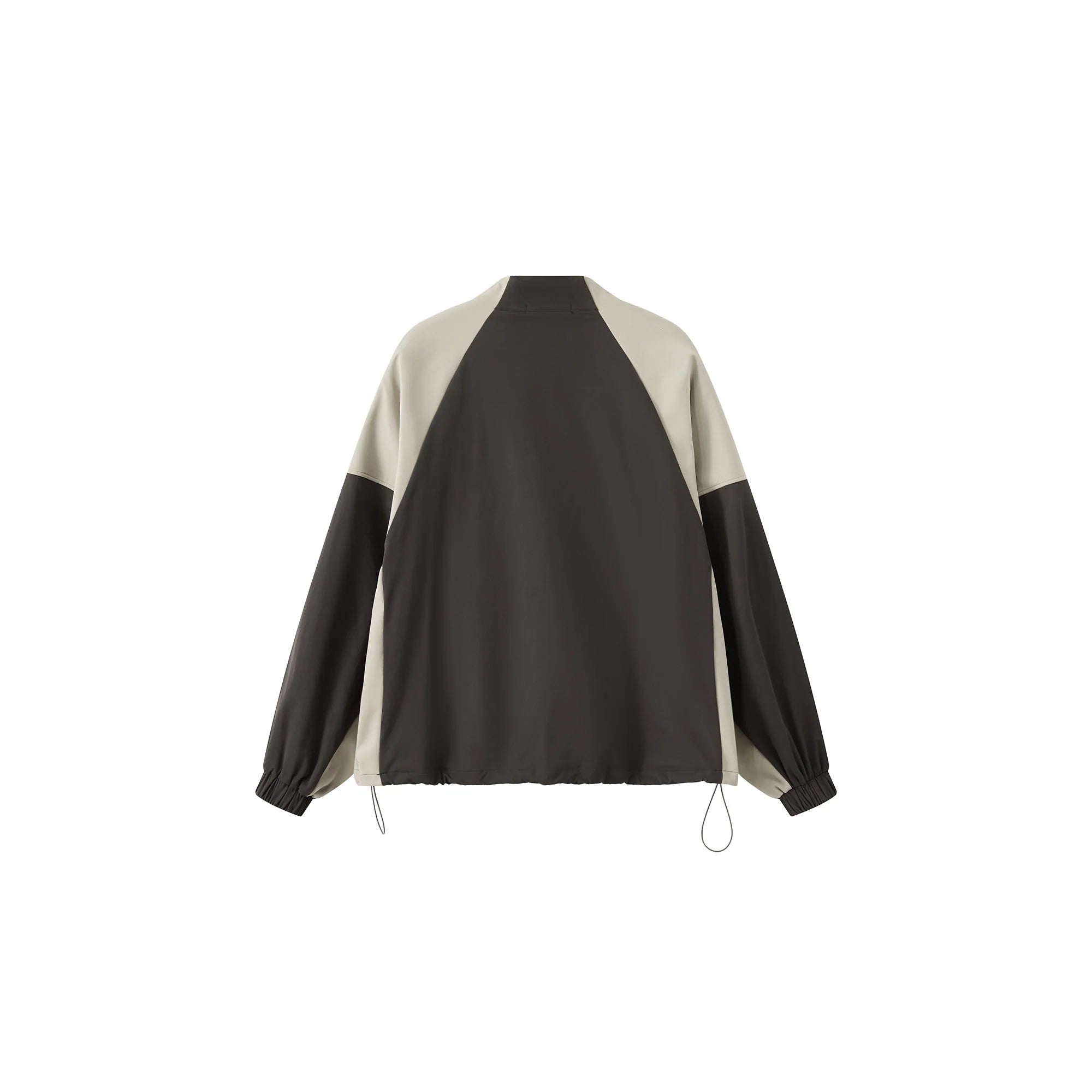 ORGANIC EMOTION Contrast Diagonal Half Zip Oversized  Windbreaker