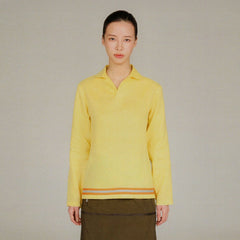 URBAN+FOREST Linen Reflective Trim Long-Sleeve Polo