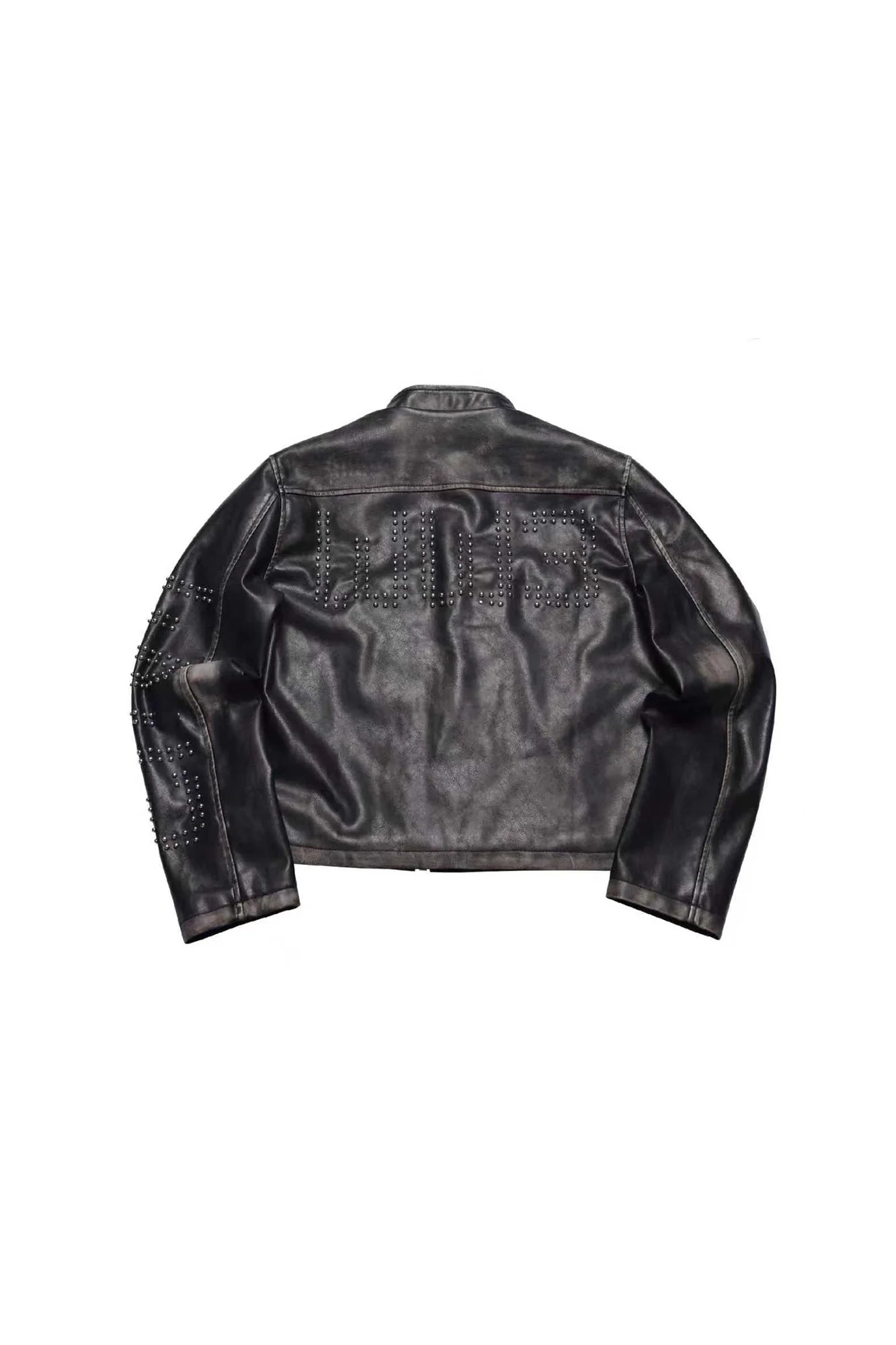 PCCVISION x GMK Distressed Studded Leather Jacket